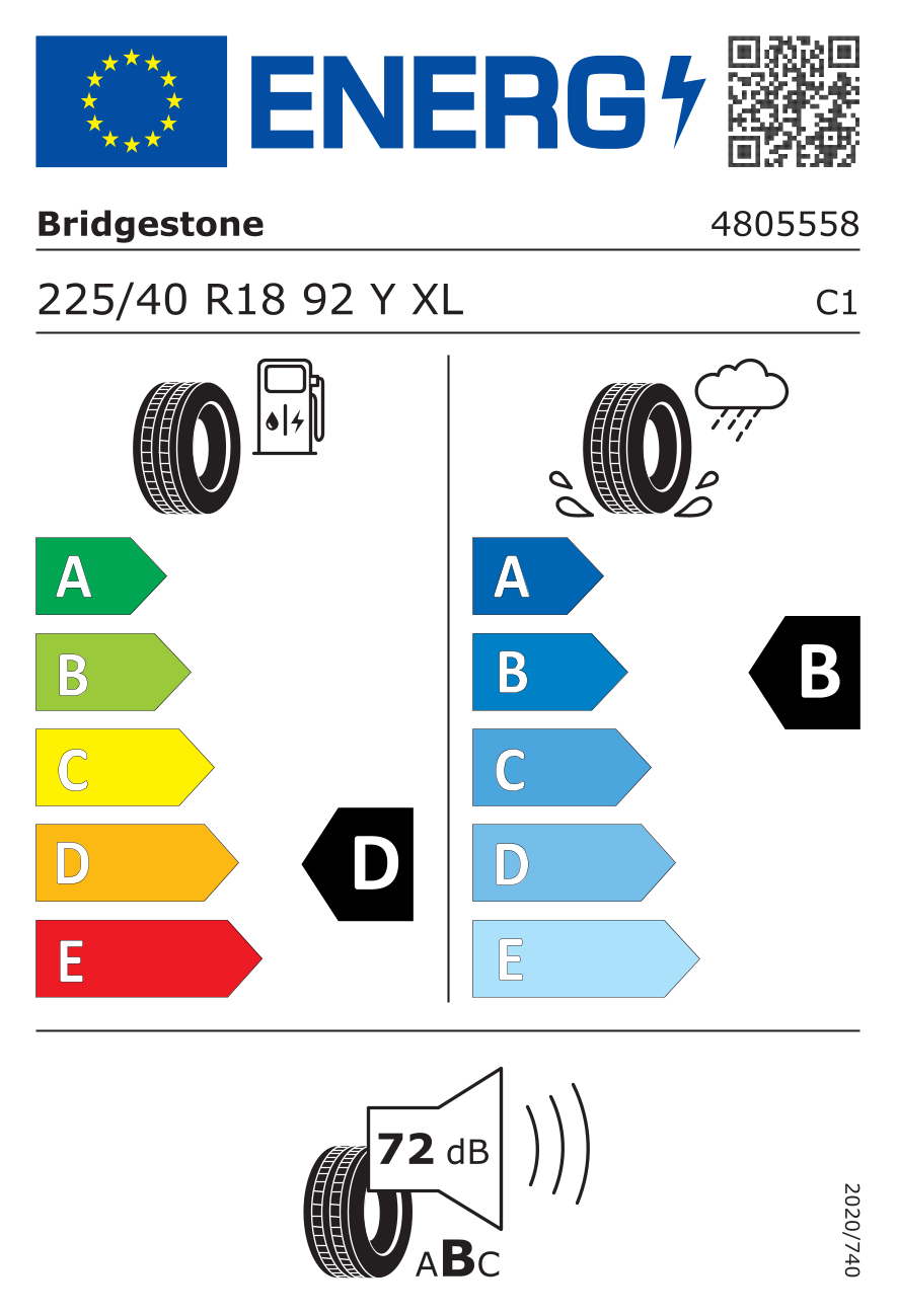 Image of tyre specifications with eprel code 2636198