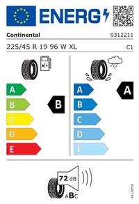 Efficiency label - Continental, PremiumContact 6 225/45 R 19