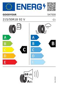 Efficiency label - GOODYEAR, EFFICIENTGRIP PERFORMANCE 2 215/50R18